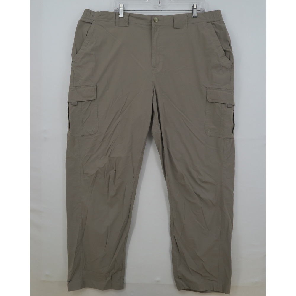 Columbia‎ Sportswear Mens XXL 32L Tan Khaki Cargo Hiking Outdoor Pants Stretch